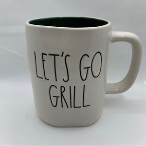 NEW Rae Dunn LET’S GO GRILL Mug With Dark Green Interior Coffee Tea Cocoa Cup